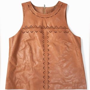 White House Black Market Genuine Leather Laser-Cut Top – Women’s 8